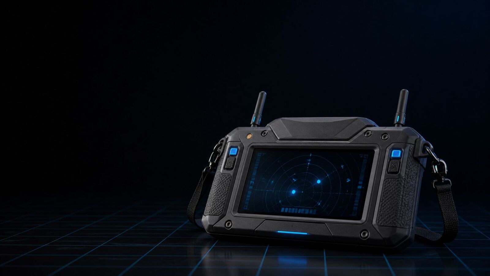 Concept render of GNAT, a handheld sensor unit with two antennas